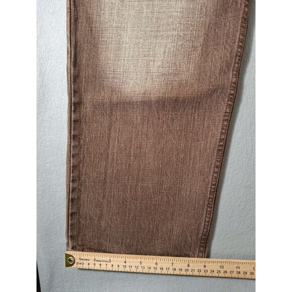 Knockout Jeans Men 36x32 Brown Whiskering Baggy Grunge Wide Leg Hip Hop Y2K EUC - Picture 4 of 13